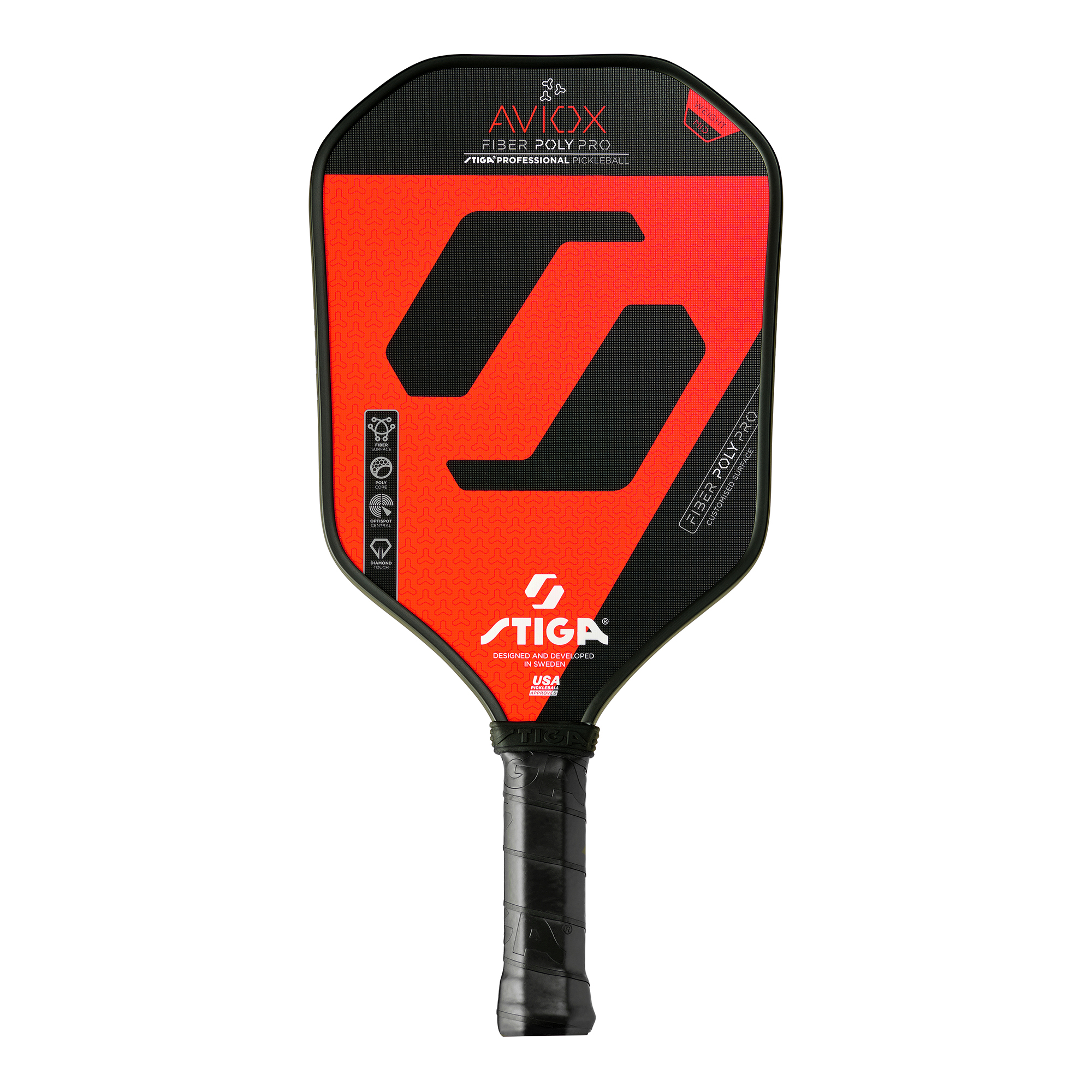 Pickleball Paddle Aviox Fiber Poly Pro Red